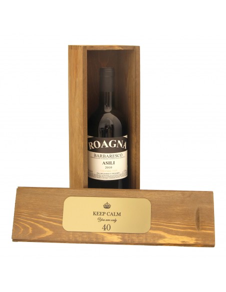 Cassetta in legno per vino personalizzata con targa - 1 bottiglia - elisa WINE ATTACH Grandi