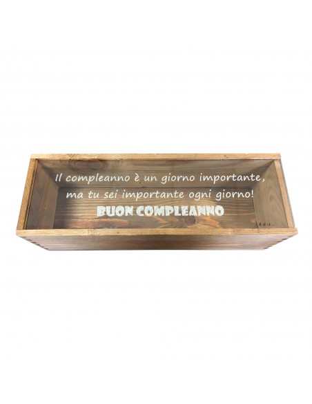 Cassetta in legno personalizzata con coperchio in plexiglass - 1 bottiglia - renoir WINE ATTACH