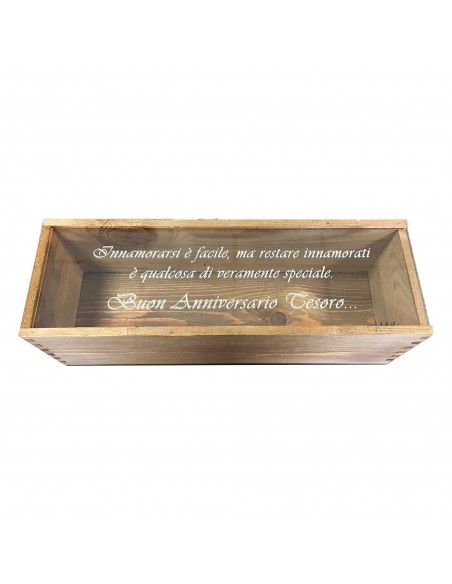 Cassetta in legno personalizzata con coperchio in plexiglass - 1 bottiglia - renoir WINE ATTACH