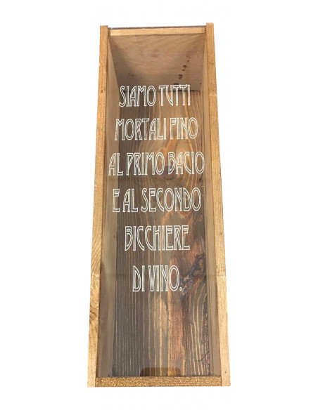 Cassetta in legno personalizzata con coperchio in plexiglass - 1 bottiglia - renoir WINE ATTACH