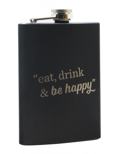 Fiaschetta per liquore personalizzata nera - jack WINE ATTACH Grandi Bottiglie