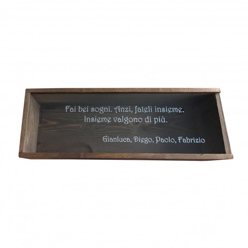 Cassetta in legno personalizzata con coperchio in plexiglass - 1 bottiglia - renoir WINE ATTACH