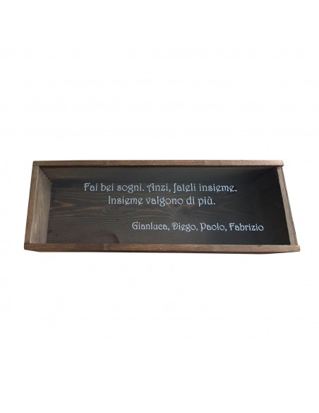 Cassetta in legno personalizzata con coperchio in plexiglass - 1 bottiglia - renoir WINE ATTACH