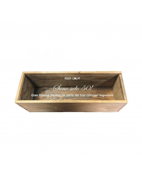 Cassetta in legno personalizzata con coperchio in plexiglass - 1 bottiglia - renoir WINE ATTACH