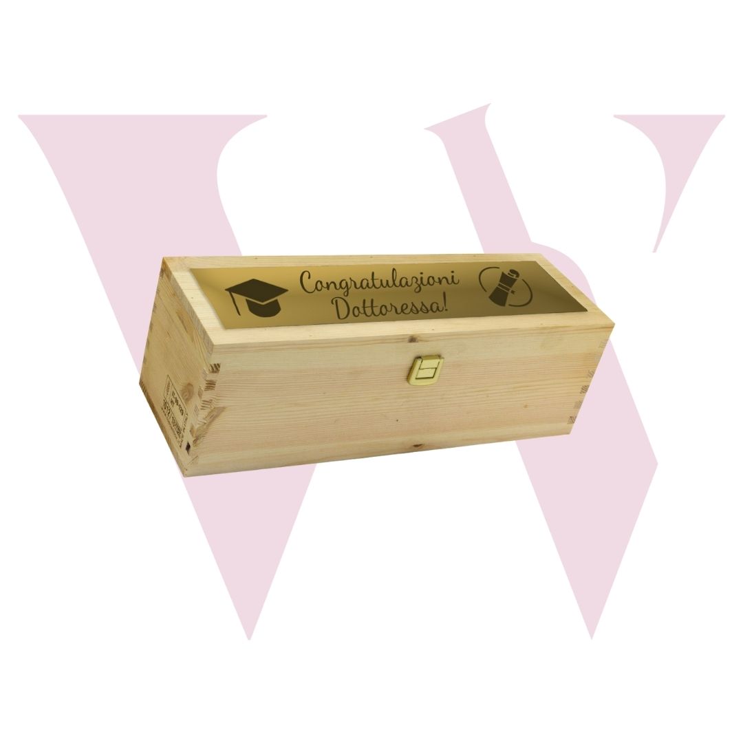 cassetta di legno per vino laurea